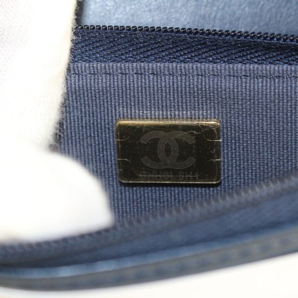 Chanel Shadow Quilted Denim Wallet on Chain WOC Gold HW 2CJ1110 - Picture 11 of 12